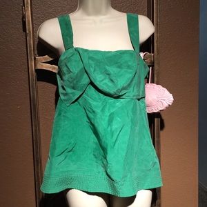 DVF New Emerald Green Tank Blouse Top